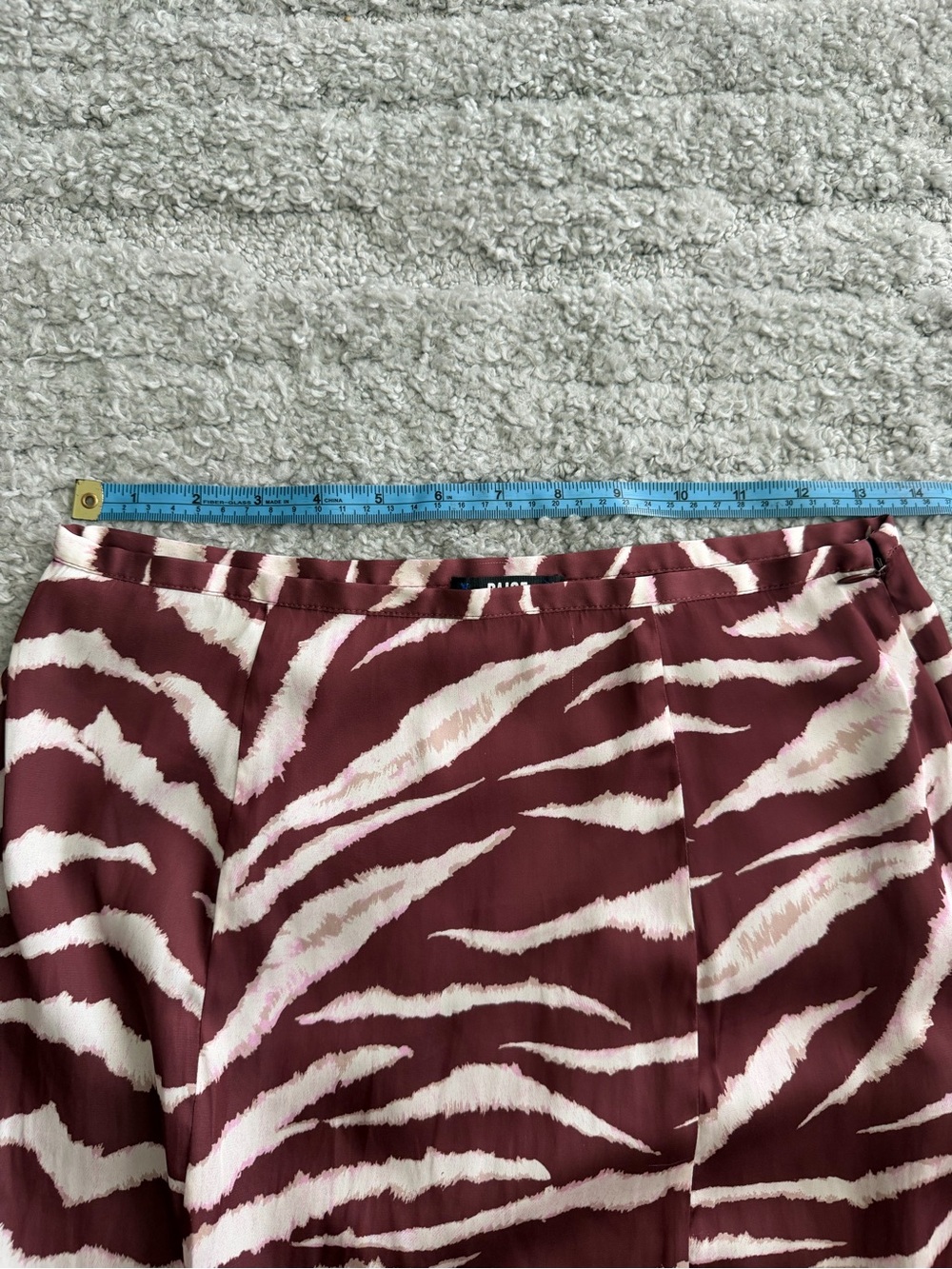 EUC Paige Size 4 Chocolate Satin Zebra Midi Skirt - Picture 3 of 8